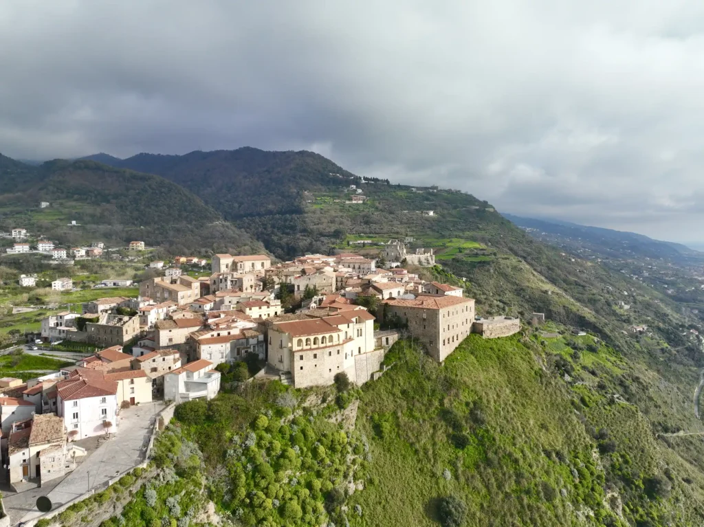 Historic center of Fiumefreddo Bruzio, a scenic village with panoramic views and historic architecture, ideal for weddings.