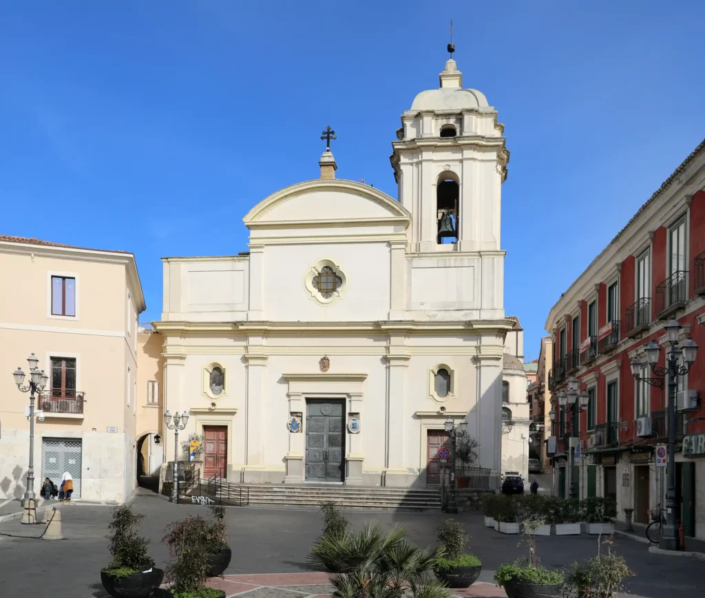 Exterior facade of Crotone Cathedral, featuring historic architectural details.