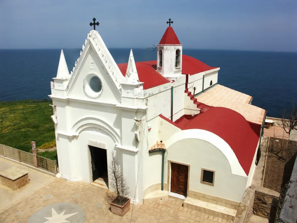 Sanctuary of Santa Maria di Capo Colonna in Crotone, with a stunning sea view.